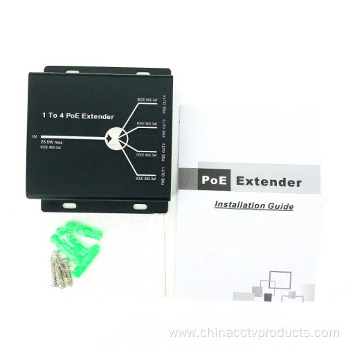 4Port Cctv 10/100mbps 48v 120m Poe Extender Booster